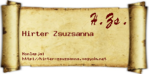 Hirter Zsuzsanna névjegykártya